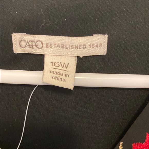 Cato Black Dress with Gold and Green Embroidery - Picture 4 of 4